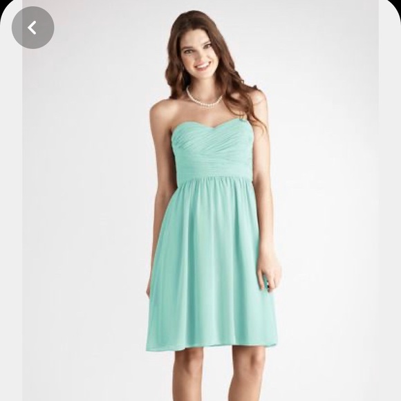 Donna Morgan blue/green strapless dress - Picture 2 of 7